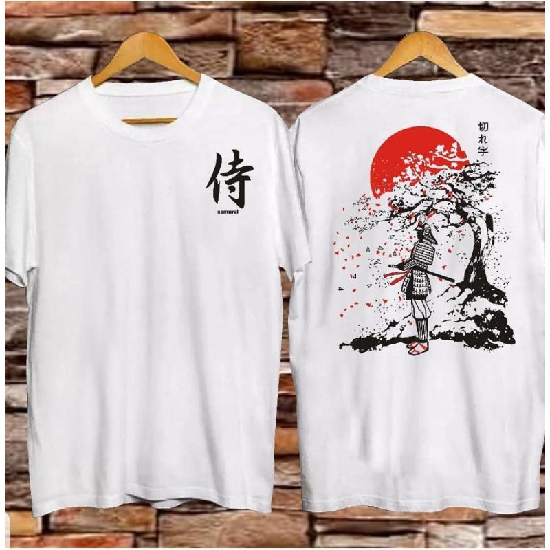 Baju Pria Baju Kaos Kaos Pria Kaos Distro Terbaru Samurai Jepang Putih Kaos Samurai Sekiro Kaos Kanji Desain Jepang Shopee Indonesia