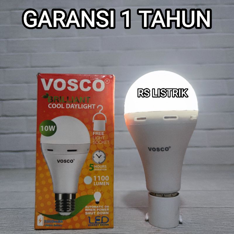 VOSCO LAMPU LED BULB 10W MAGIC GENIUS EMERGENCY AC DC 10 WATT BERGARANSI 1 TAHUN