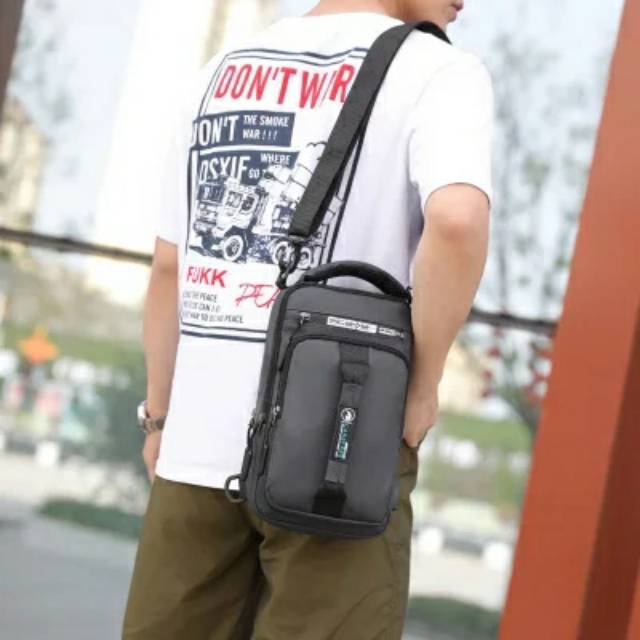 PROMO!!! Waistbag Pria - TRM WATERPROOF LIPAT 1AX802 Oranye. Bisa di Lipat. Parasud Y18 pria Army