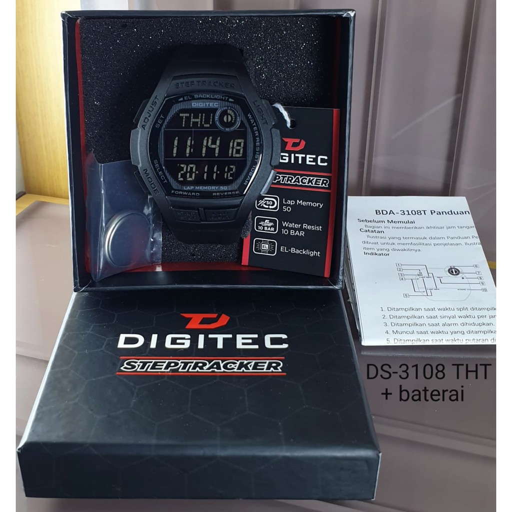 Jam Tangan Olahraga Pria Digitec 3108 Step Tracker Original Water Resist