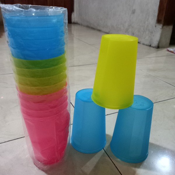 Gelas Murah Plastik Warna Warni | Gelas Minum | Gelas Warna Warni | Gelas Air