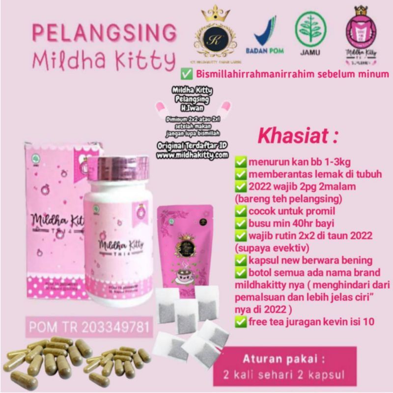 (TERLARIS) PELANGSING VIRAL MILDHA KITTY PELANGSING BPOM TERAMPUH / PIL PINK MAGIC KEMASAN BARU