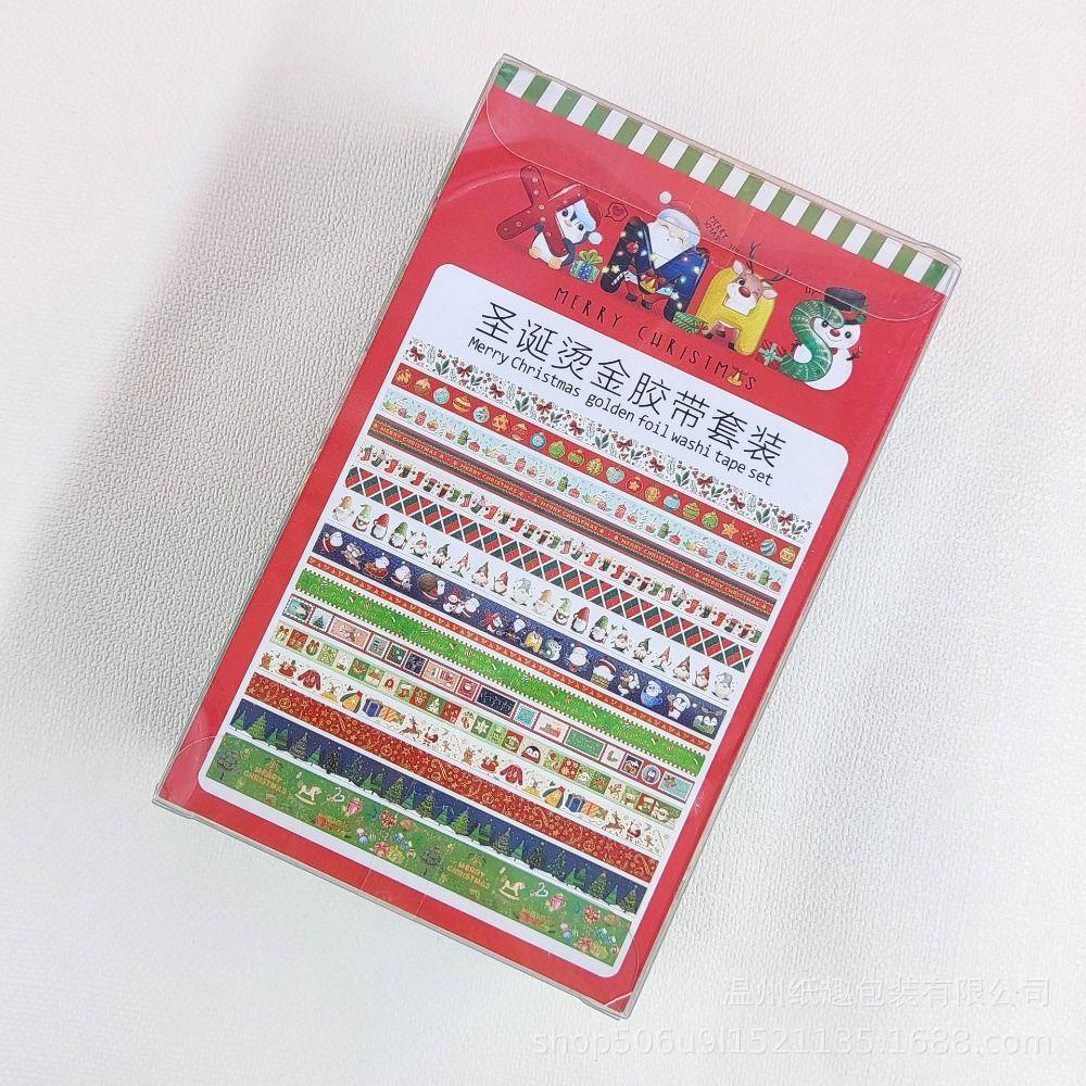 Preva 16pcs/set Washi Tape Sastra Merry Christmas Scrapbooking Little Fresh Kreatif Alat Tulis INS DIY Bahan