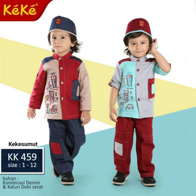 Kekesumut KK 459 Baju  Busana  Muslim  baju  koko Anak  laki  