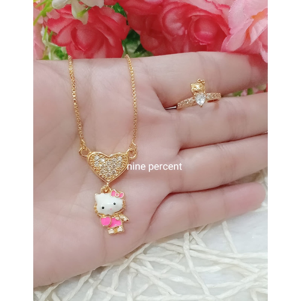 set perhiasan anak kalung LOVE free CINCIN