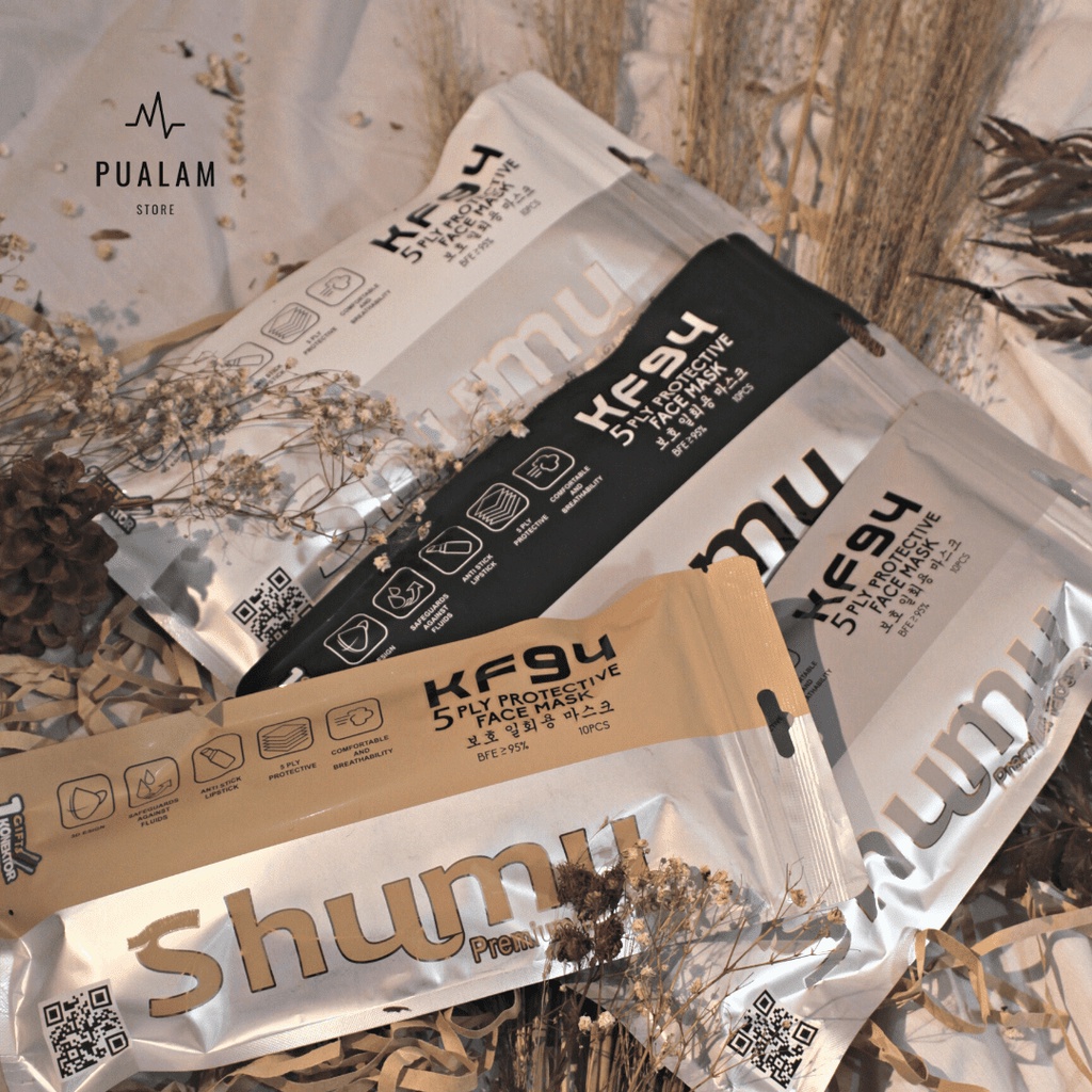 Masker Medis Korea KF94 Shumu 5 Ply Izin Kemenkes Warna Warni Segel Pabrik Free Connector