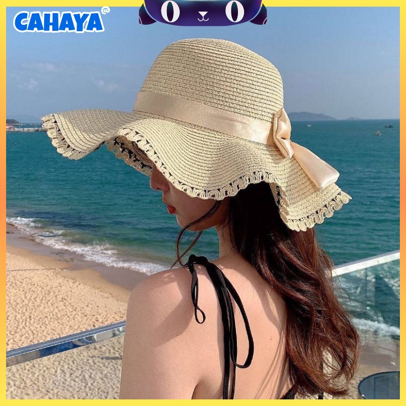 CAHAYA Topi Pantai Wanita Pelindung UV - Summerhat Pantai Import T104