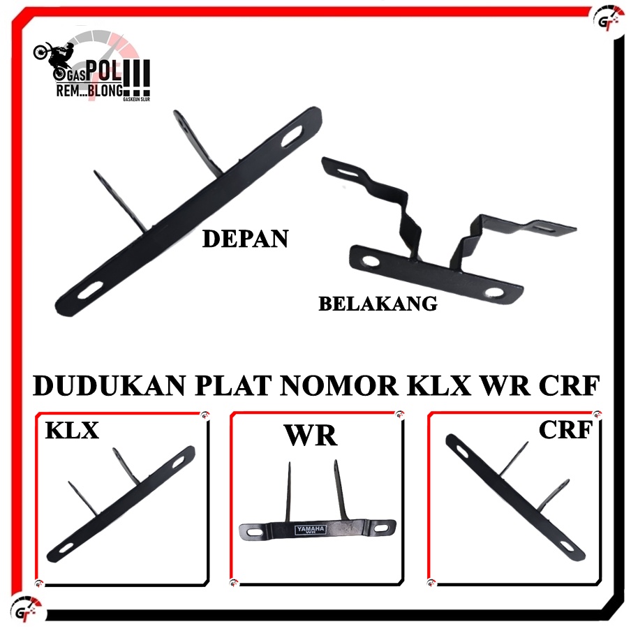DUDUKAN PLAT NOMOR NOPOL DEPAN BELAKANG KLX CRF WR 150 250