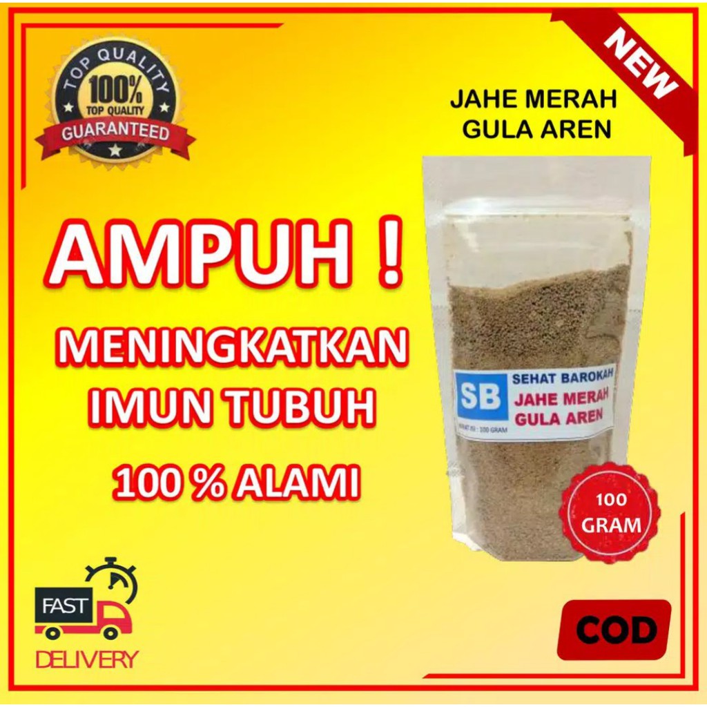 

Jahe Merah Bubuk Gula Aren 100 Gram Instan Kualitas Premium Original Harga Terjangkau 100% Asli