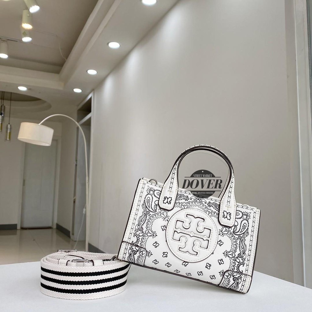 Tory Burch Ella Printed Leather Micro Tote - ORIGINAL 100%