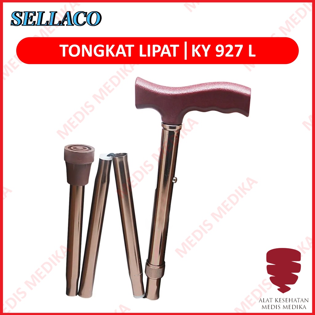 Tongkat Lipat Sella Kaki 1 Alat Bantu Jalan Walking Stick Lansia