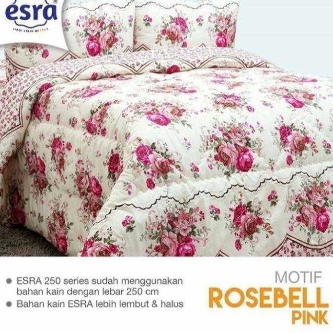 SPREI DAN BEDCOVER ALL SIZE BAHAN KATUN ESRA MOTIF ROSEBELL VF125SDVE
