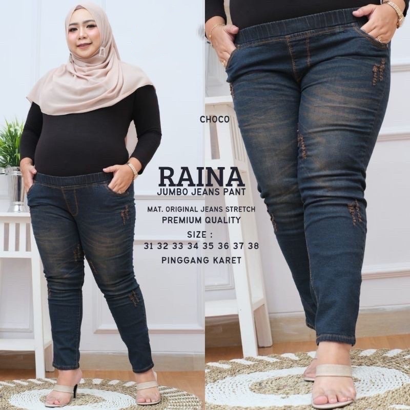 REKA JEGGING JEANS LEGGING WISKER  // JEANS WANITA SOBEK PINGGANG KARET