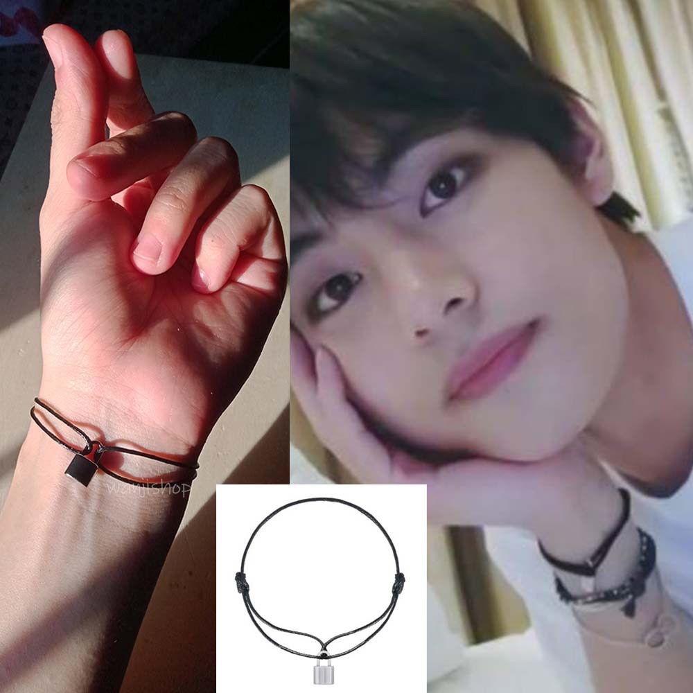 Gelang Tali Waterproof, Gelang GEMBOK PREMIUM V BTS, Gelang Tae Hyung BTS, Anti Karat