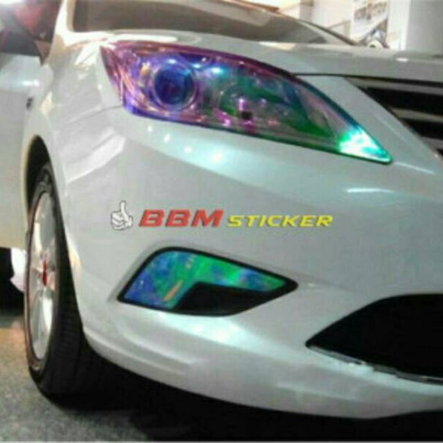 Sticker Transparan Bunglon Chameleon Headlamp Pelangi Lampu Motor