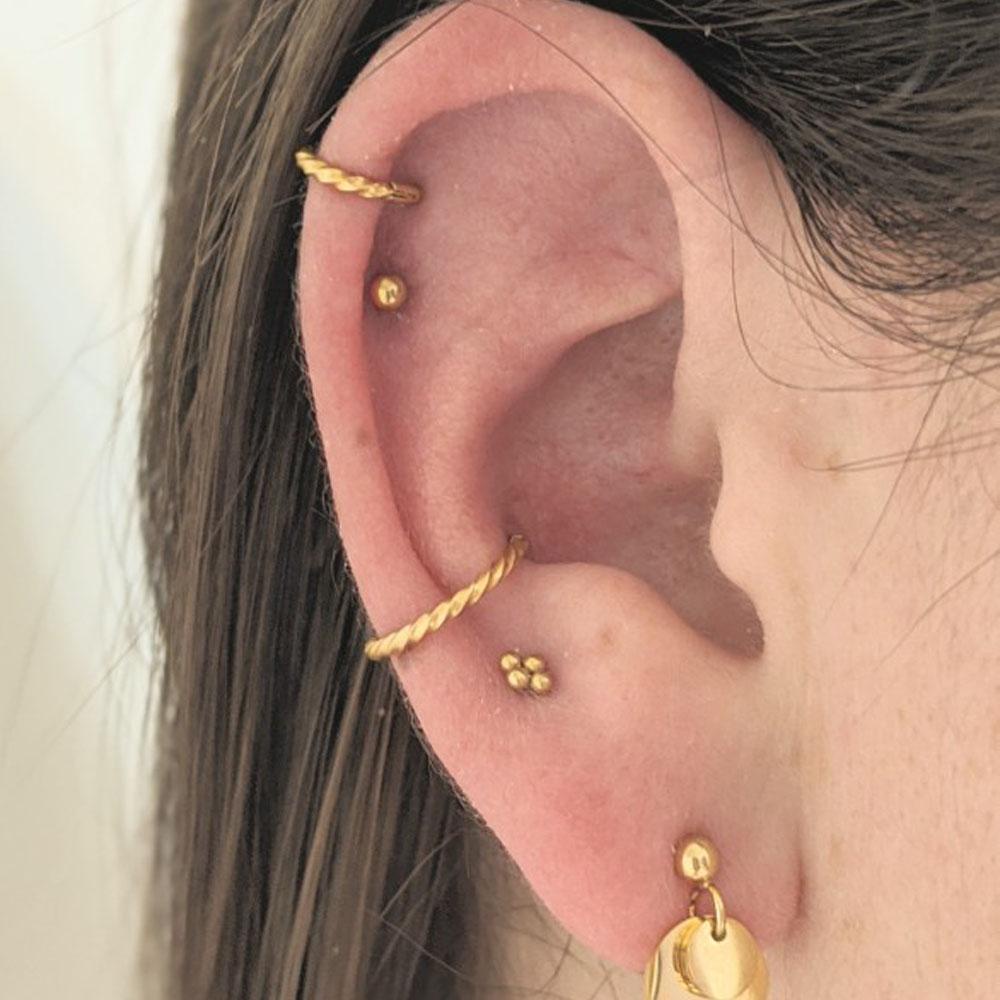 Needway Cincin Tindik Hidung Baru 1 Pcs Hidung Septum Helix Cartilage Stainless Steel Bulat Stud Earrings