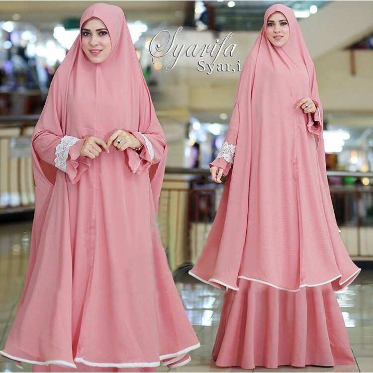 [Syarifa peach GZ] gamis wanita bubblepop salem