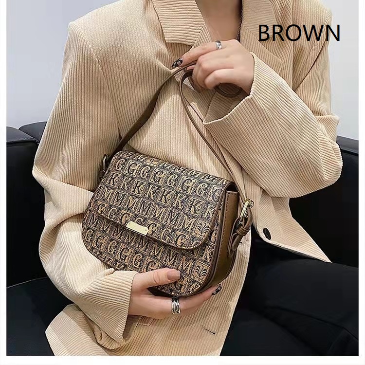 BJ64001 - BEIGE/BLACK/BROWN - TAS SLEMPANG WANITA FASHION IMPORT MODIS ELEGAN TERMURAH TERLARIS TERBARU BAGSTORE JAKARTA TAS BATAM ZC4001