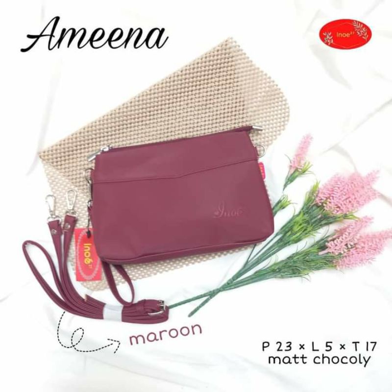 TERMURAH AMEENA CHOCOLY BY INOE Tas Selempang slempang slingbag sling bag bahu shoulder wanita ori o
