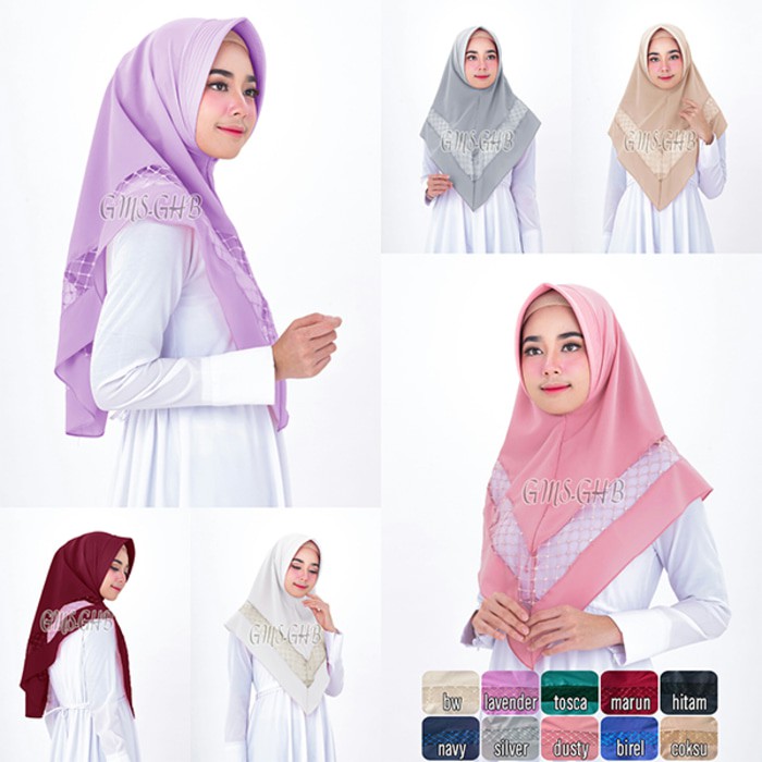 Segiempat Square Hijab Motif Umama Scarf Deenar Poly Cotton Azurra Azara C Z Voal Turkiz Panama 17 i