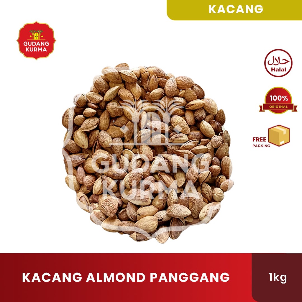 

Kacang Almond Panggang Kulit 1KG Roasted Almond Skin Butter Milk