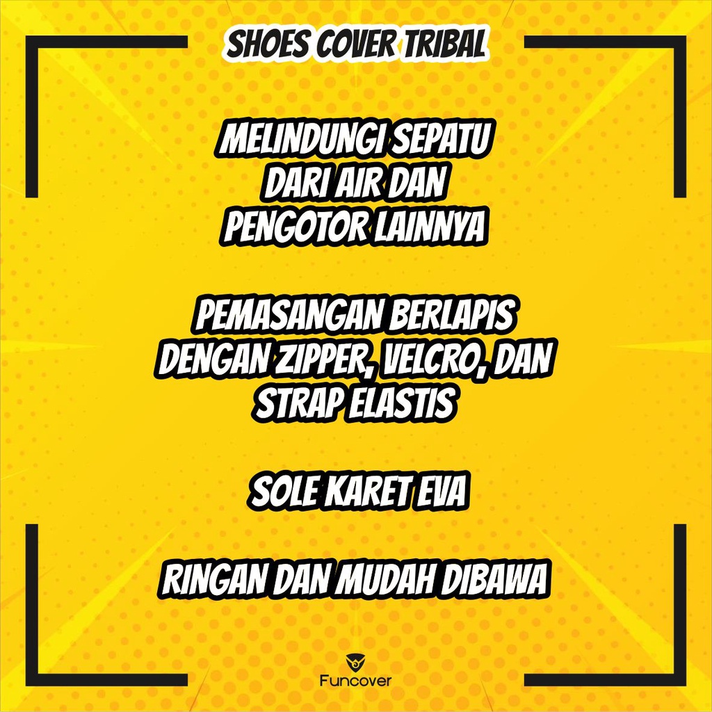 Pelindung sepatu hujan cover sepatu jas hujan sepatu cover shoes anti air Tribal by FUNCOVER