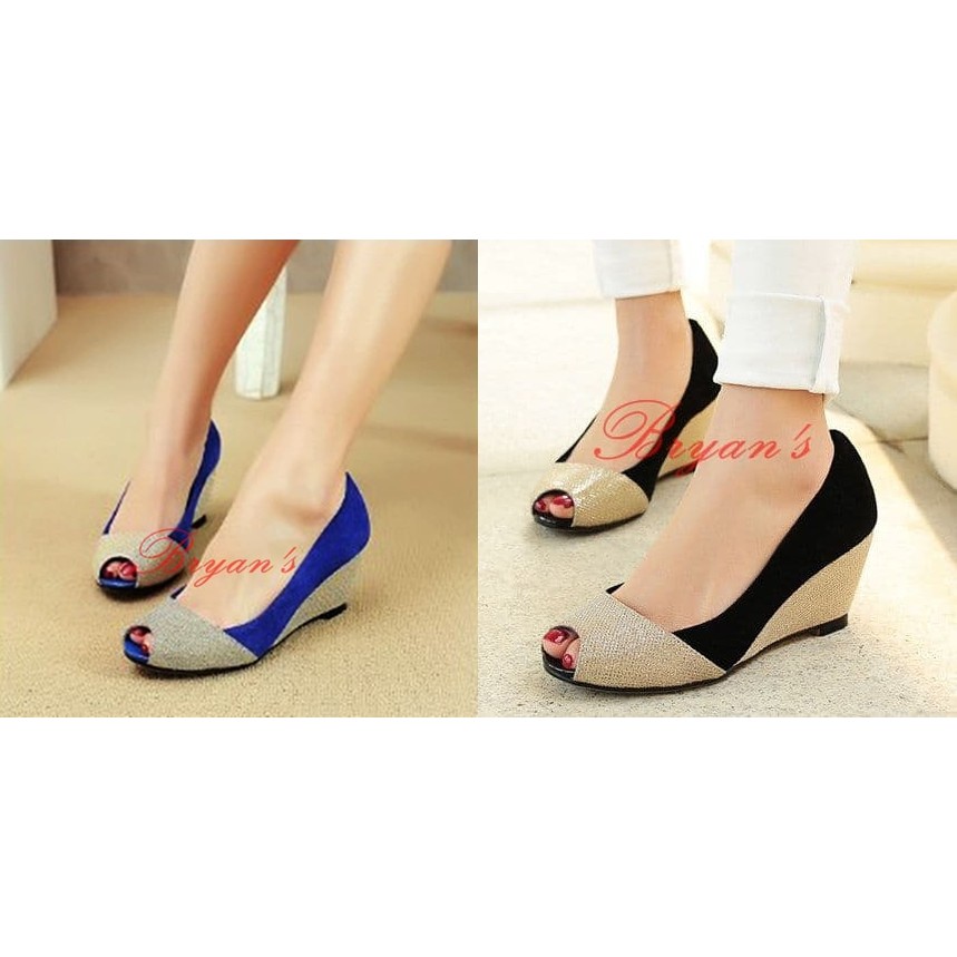 BRYAN PROMO YM SEPATU MURAH WEDGES  WANITA ELECTRIC