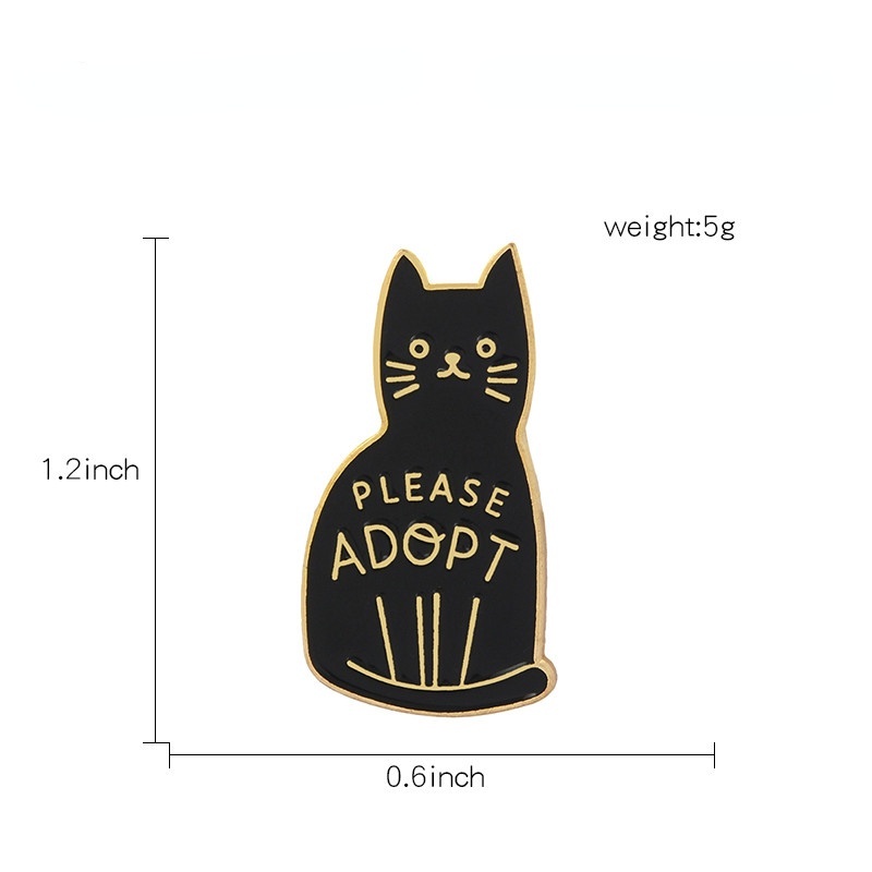 Bros Pin Enamel Desain Kartun Kucing Hitam Untuk Hadiah Anak