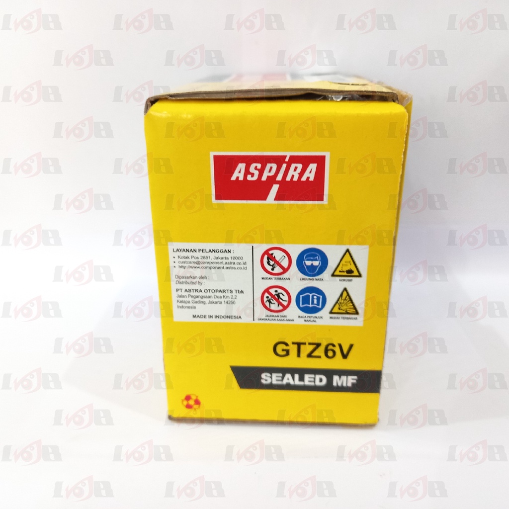 Aspira GTZ6V Aki Maintenance Free Motor Honda Vario 150 125 CBR 150 Accu Kering MF