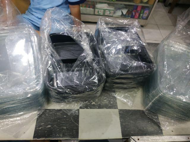 Mika Bento 2 Sekat + Tutup - Kotak Makan Skat 2 - Hitam - Isi 50 Pcs