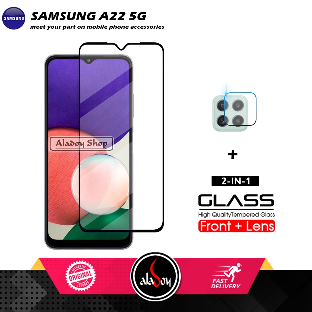 PAKET 2 IN 1 Tempered Glass Samsung A22 5G Free Tempered Glass Camera