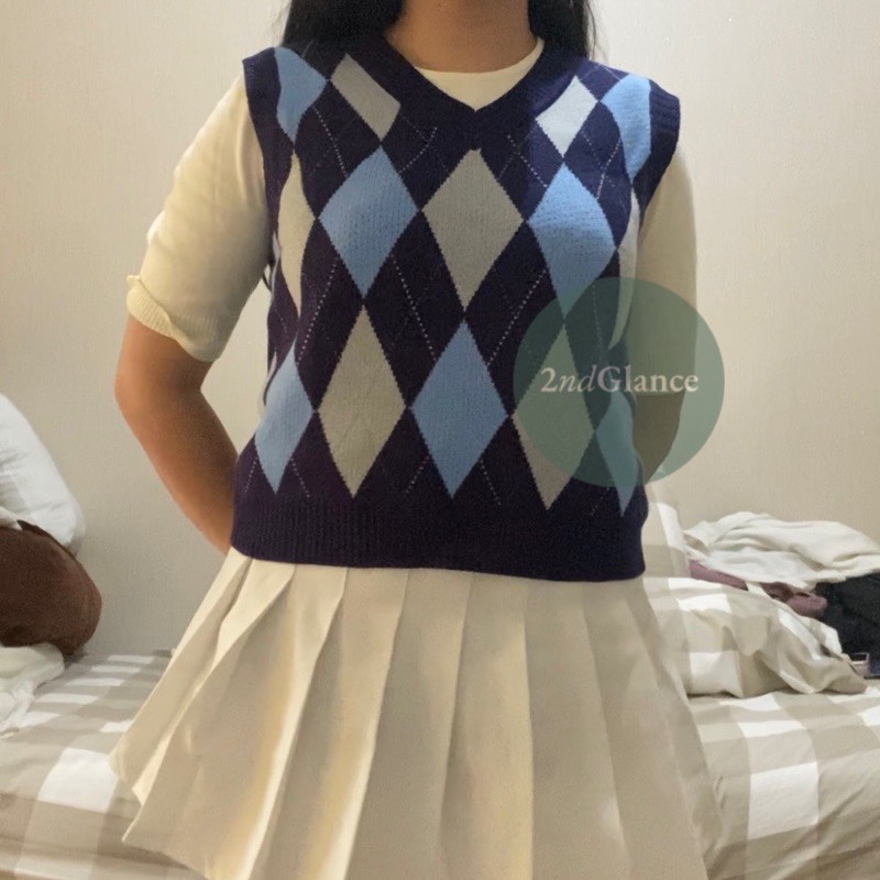 BABY ARGYLE VEST / ROMPI KETUPAT CROP