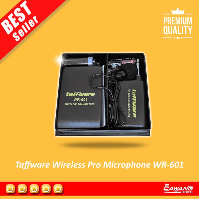Taffware clip on tanpa kabel Wireless FM Transmitter Amplifier Receiver Microphone Mic WR-601 grab