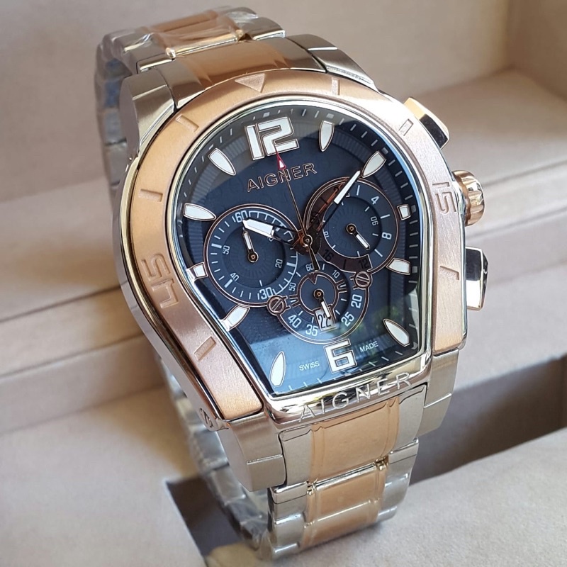 Ready Stock Jam Tangan Pria Aigner Palermo Stainles Steel Original 100%