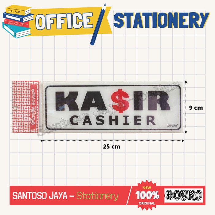 

Akrilik BOYKO - KASIR - CASHIER - Acrylic Sign 25x9 cm