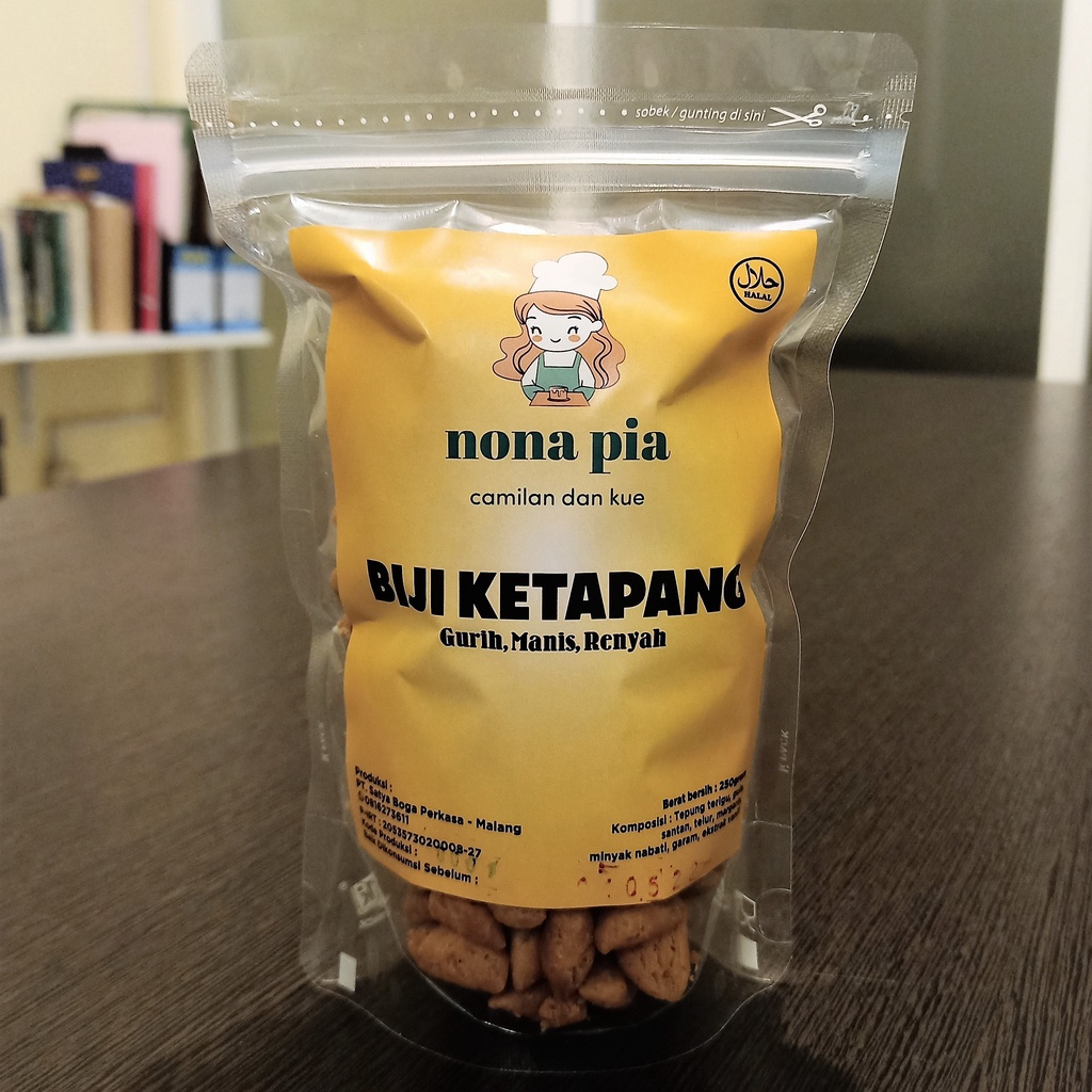 Jual Kue Biji Ketapang Nona Pia Ukuran Sedang 250 Gram Indonesia