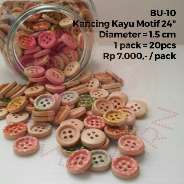 Jual Kancing BU-10 (Kancing Kayu Motif 24