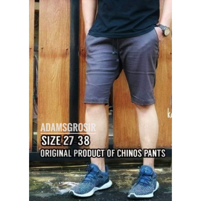 Celana chinos pendek dewasa bahan twiil combed UK 27-32