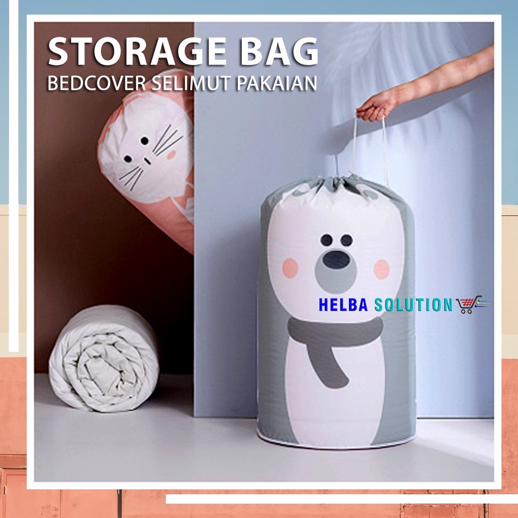 Tas JUMBO Penyimpanan Bedcover Selimut Pakaian Model Serut Kantong Keranjang Laundry Cloth Bag