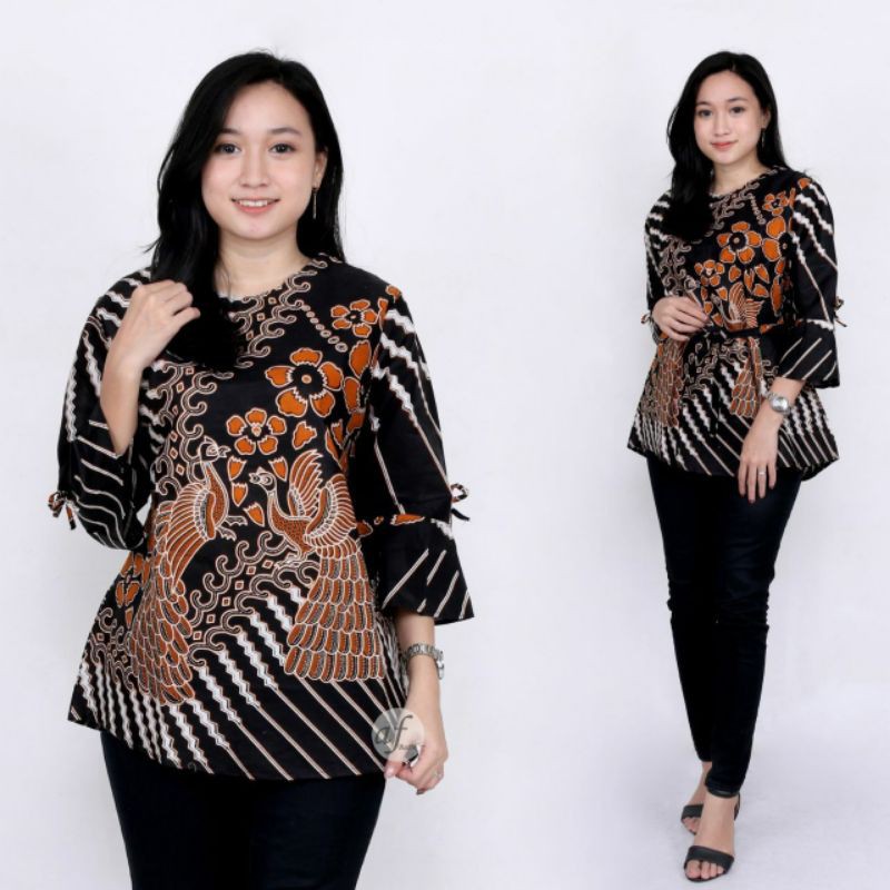 baju batik blouse cewek/wanita motif terbaru.baju atasan kerja-Motif gemek