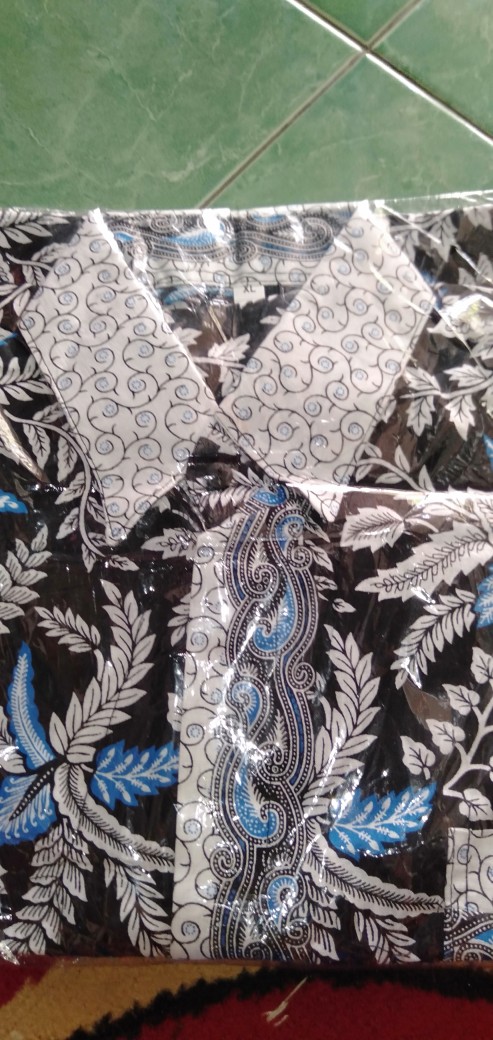 Pabrik Batik Jumbo Hrb026 Kenongo Kemeja Batik Pria Pendek Pekalongan Padi M L Xl Sogan Tulis Halus.