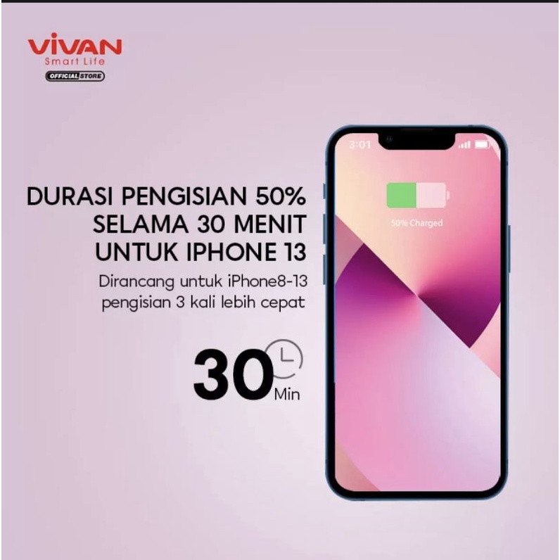 Vivan Power Nano 20 Charger USB-C Fast Charging 20W