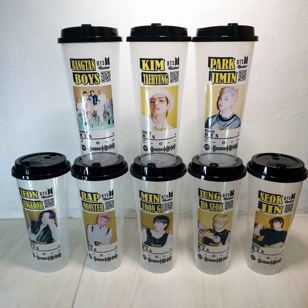 [WAJIB CO KARDUS ] REUSABLE CUP BTS BUTTER SCAN SPOTIFY NEW!! (READY STOK)