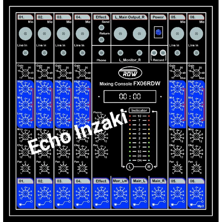 Stiker Audio Mixer 6ch RDW