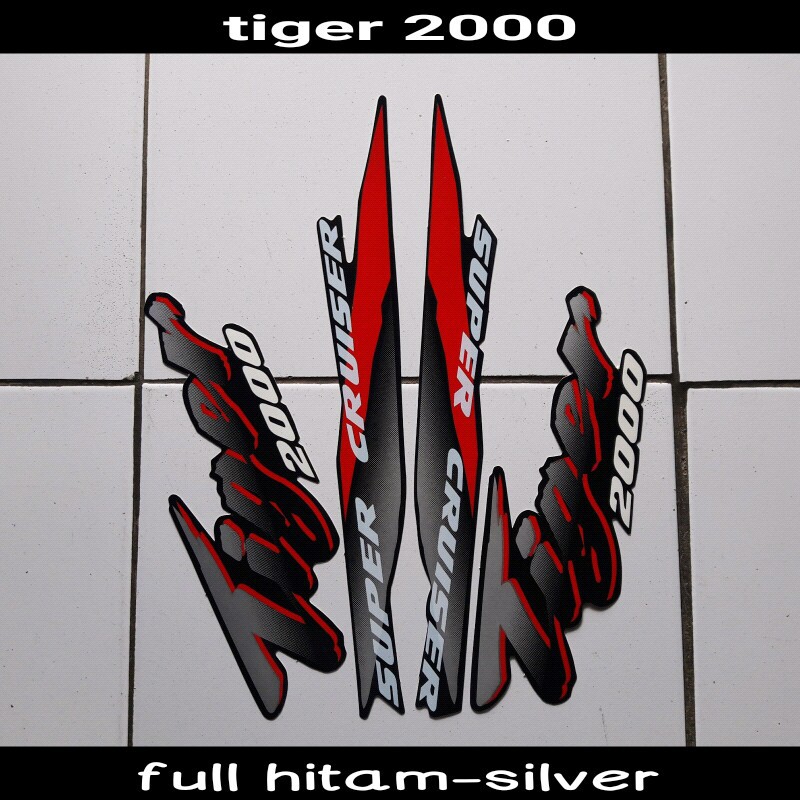 Striping Motor Tiger 2000 full hitam-silver