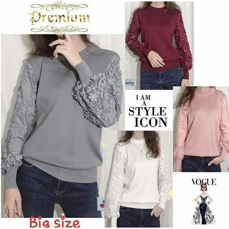 Atasan Rajut Tangan Tile Import