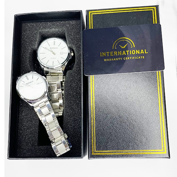 Bonico Jam Tangan Couple Pria Dan Wanita (Sepasang) BNC-5896GL-SB Stainless Steel Case-6