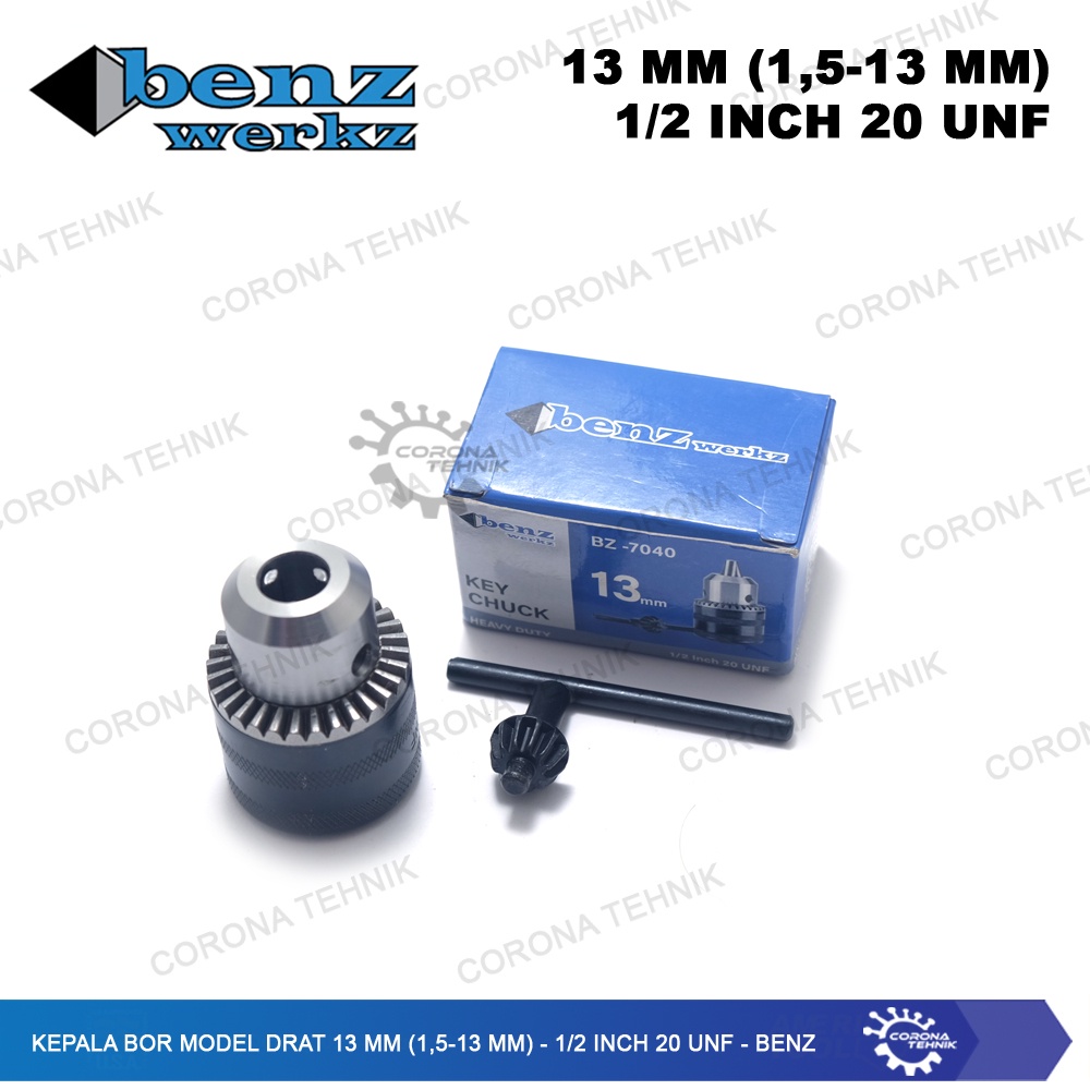 Benz - Kepala Bor Model DRAT 13 mm (1,5-13 mm) - 1/2 Inch 20 UNF