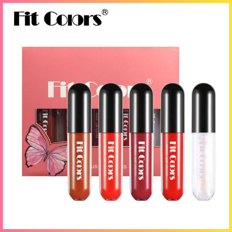 Butterfly FIT COLORS Original 5 In 1 Gorgeous Lip Gloss Moisturizing Lipstik Waterproof