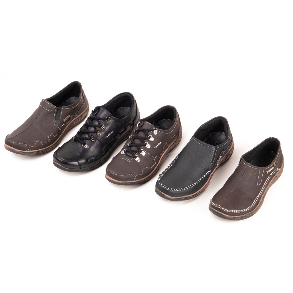 Sepatu Slip On Pria Casual Kulit Asli Murah Outsole Karet MKS03